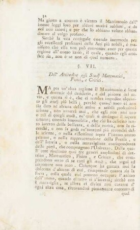 §. VII. Dell' Attitudine agli Studj Matematici, Fisici, e Critici