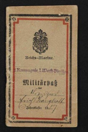 Reichs-Marine 2. Kompagnie L Werft-Division - Marinestammrolle 3864/17