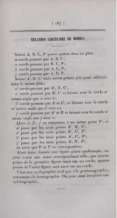 Relation circulaire de mobius.