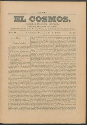 Tercer número de junio, Viernes 30 de 1893