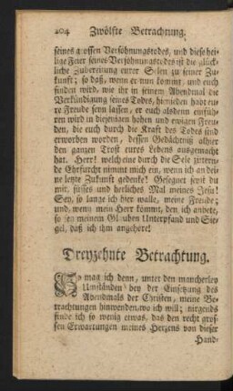 Dreyzehnte Betrachtung