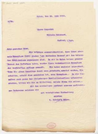 Brief an Wilhelm Reinhard : 24.07.1916