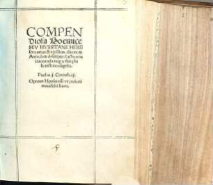 COMPENdiosa Boemice SEV HVSSITANE HEREseos ortus & eiusdem da[n]nato[RUM] Articulo[RUM] descriptio Lectu non iniucunda nu[pro]