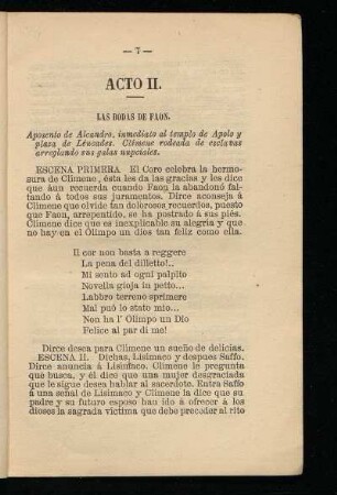 Acto II : Las bodas de Faón
