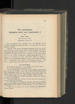 Über gleichzeitige Adsorption durch zwei Adsobenzien.