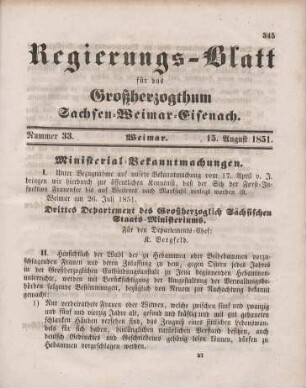 Nr. 33 : 15. August 1851