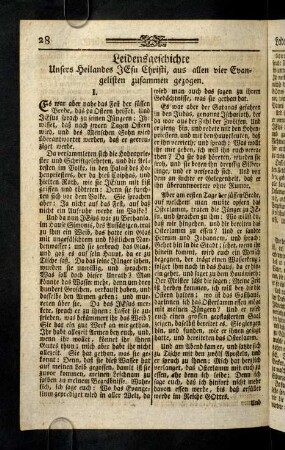 28-40, Leidensgeschichte unsers Heilandes Jesu Christi