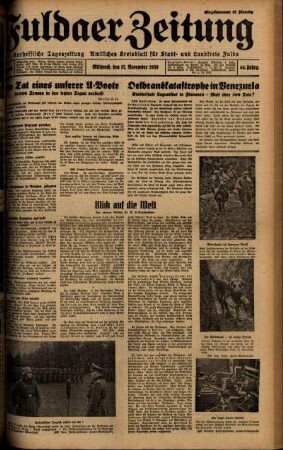 Ausgabe vom Mittwoch, den 15. November 1939.