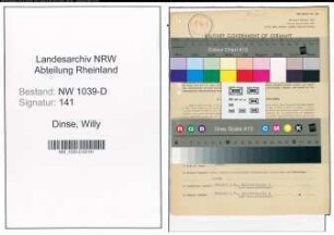 Entnazifizierung Willy Dinse , geb. 24.09.1890 (Diplomingenieur)