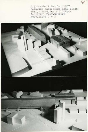 Bebauung Kaiserdamm und Theodor-Heuss-Platz, Berlin-Charlottenburg (Diplomarbeit bei Kurt Dübbers): Modellfotos