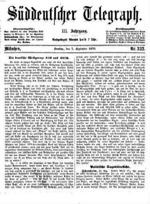 Süddeutscher Telegraph : Münchner Abendzeitung. 1870,9/12 = Jg. 3