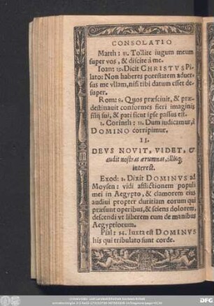 II. Deus Novit, Videt, & audit nostras aerumnas, illisq[ue] interest.