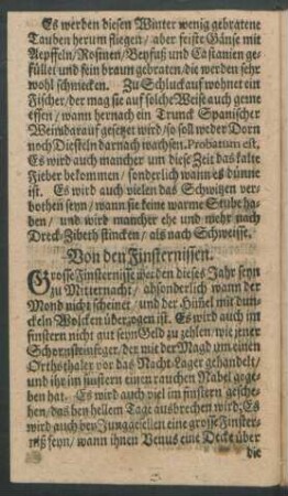 Von den Finsternissen.