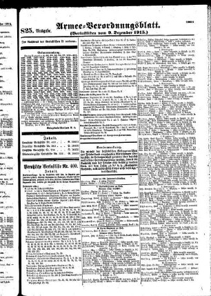 825. Ausgabe. Donnerstag, 9. Dezember 1915