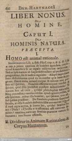 Caput I. De Hominis Natura.