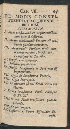 Cap. VII. De Modis Constituendi Et Acqurendi Feudum.