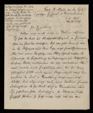 Nr. 63. Brief von Wilhelm Crönert an Ulrich von Wilamowitz-Moellendorff. [...] [Feldpost], 2.5.1918
