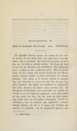 Hoofdstuk IV. Zeden en karakter der Javanen. Taal. Letterkunde