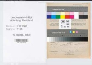 Entnazifizierung Josef Kueppers, geb. 16.10.1905 (Kuefer)