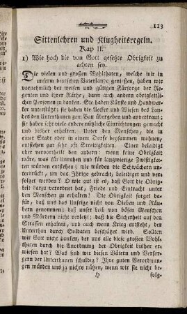 Sittenlehren und Klugheitsregeln. Kap II.