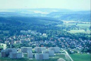Blick vom Paulinenturm auf das Neubauviertel am Südostrand; Wohnungen für medizinisches Personal