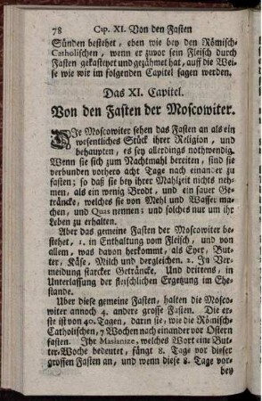 Das XI. Capitel. Von den Fasten der Moscowiter