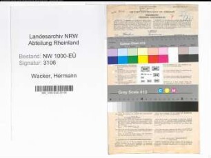 Entnazifizierung Hermann Wacker, geb. 20.08.1914 (Feuerwehrmann)