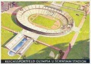 Olympia-Stadion mit Schwimmstadion in Berlin
