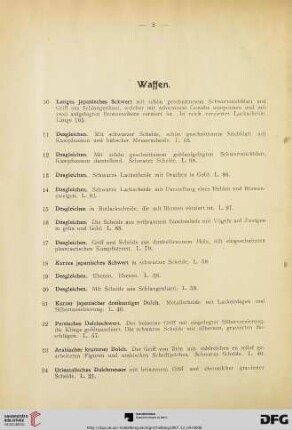 Waffen (Nr. 10-26)