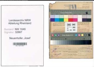 Entnazifizierung Josef Neuenhofer , geb. 05.11.1901 (Ingenieur)