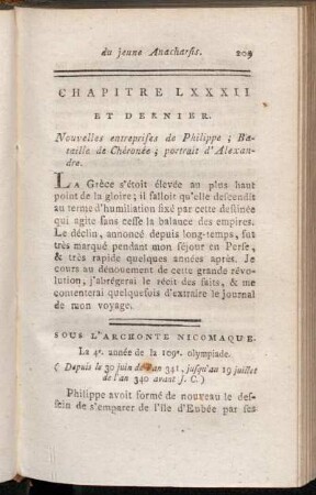 Chapitre LXXXII Et Dernier. Nouvelles entreprises de Philippe; Bataille de Chéronée; portrait d'Alexandre.