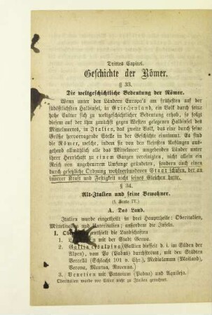 Drittes Capitel. Geschichte der Römer