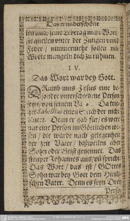 IV. Das Wort war bey Gott