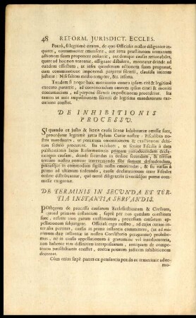 De Terminis In Secunda Et Tertia Instantia Servandis.