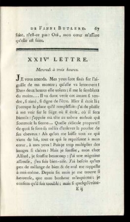 XXIVe Lettre. Mercredi à trois heures.