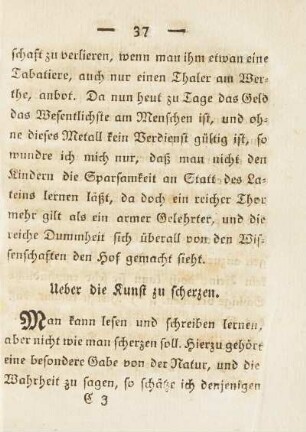 Ueber die Kunst zu Scherzen