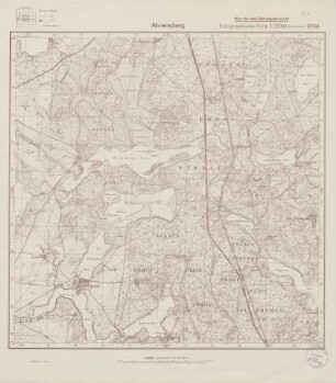 2744 Ahrensberg, Topographische Karte 1:25000 (4cm - Karte)