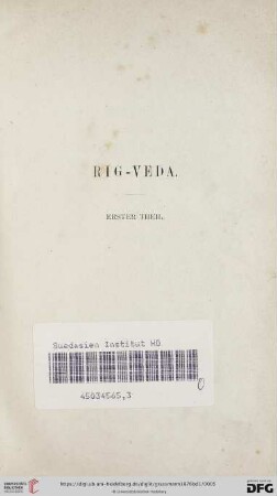 Rig-Veda erster Theil