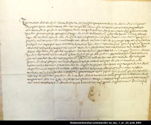 Vertrag zwischen Gräfin Theda von Ostfriesland und dem Häuptling Edo Wiemken in Jever über Münzangelegenheiten = OUB II, Nr. 915, S. 15 Siegel verloren