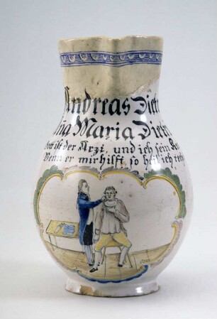 Birnkrug: Barbier. Sinnspruch