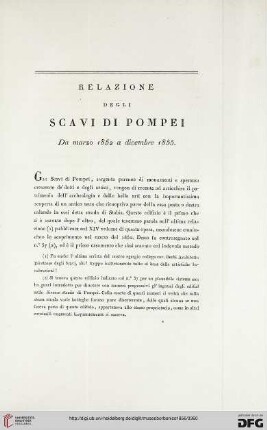 15: Relazione degli scavi di Pompei : da marzo 1852 a dicembre 1855