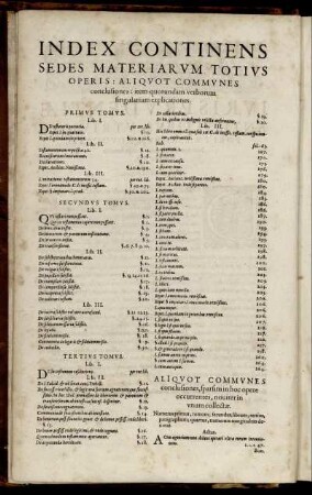 Index Continens Sedes Materiarum Totius Operis [...]