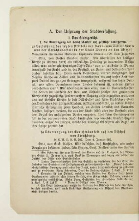 A. Der Ursprung der Stadtverfassung