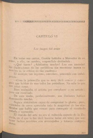 Capítulo VI - Los juegos del amor