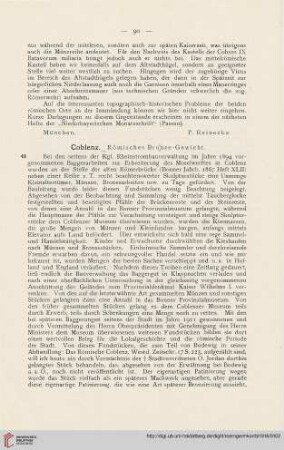 9: Coblenz, römisches Bronze-Gewicht