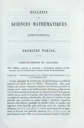 Comptes Rendus et Analyses.