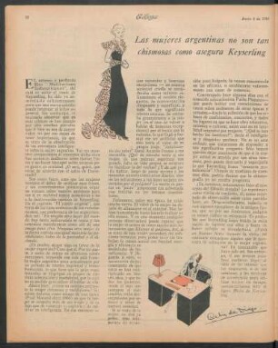 Las mujeres argentinas no son tan chismosas como asegura Keyserling