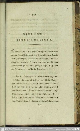 Achtes Kapitel. Verbrechen und Strafen