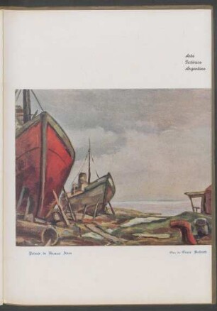 Arte pictórico argentino : "Paisaje de Buenos Aires". Óleo de Oscar Soldati - [Ilustración]