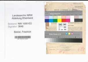 Entnazifizierung Friedrich Betzel, geb. 07.02.1900 (Studienrat)